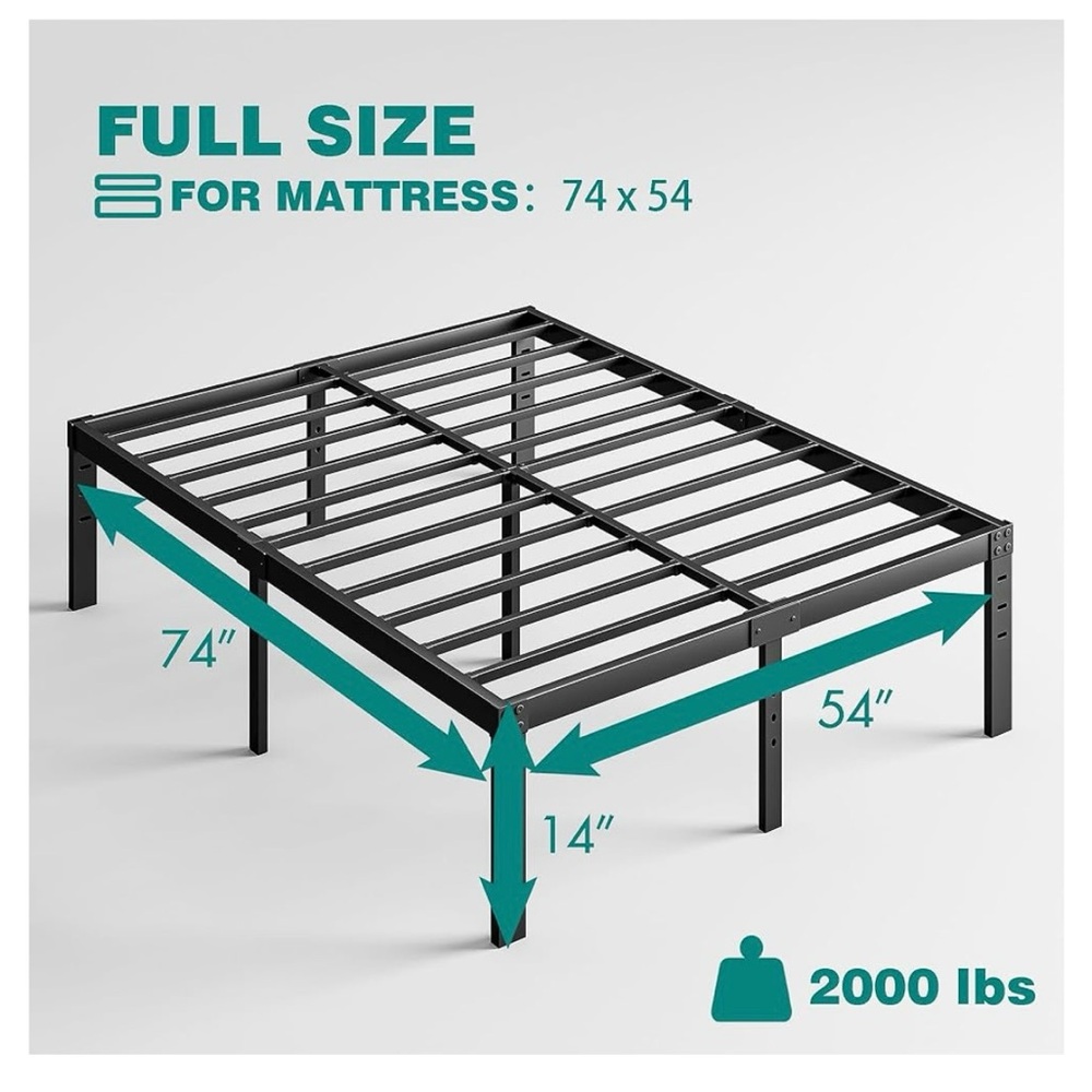 Full metal bed frame